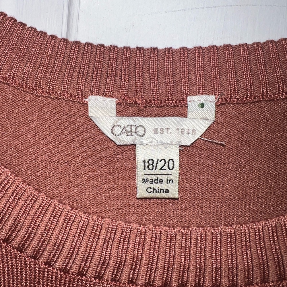 Cato 18/20 Rust Ruffle Sleeve Sweater - Picture 4 of 4